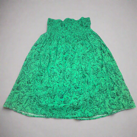 Isabel Women’s Strapless Green Floral Dress Size XL New - Picture 1 of 4